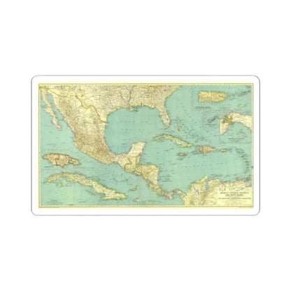 Central America and the West Indies (1934) (Map) STICKER Vinyl Kiss-Cut Decal 2 Inch White - The Sticker Space