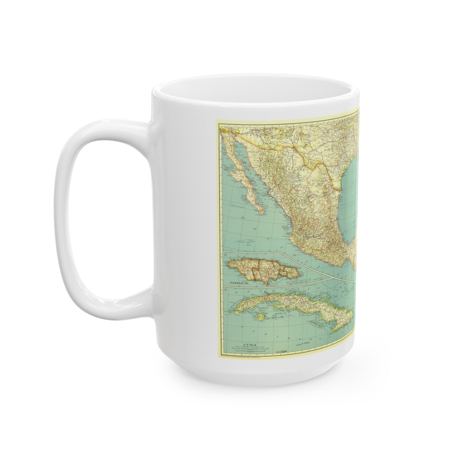 Central America and the West Indies (1934) (Map) White Coffee Mug-The Sticker Space