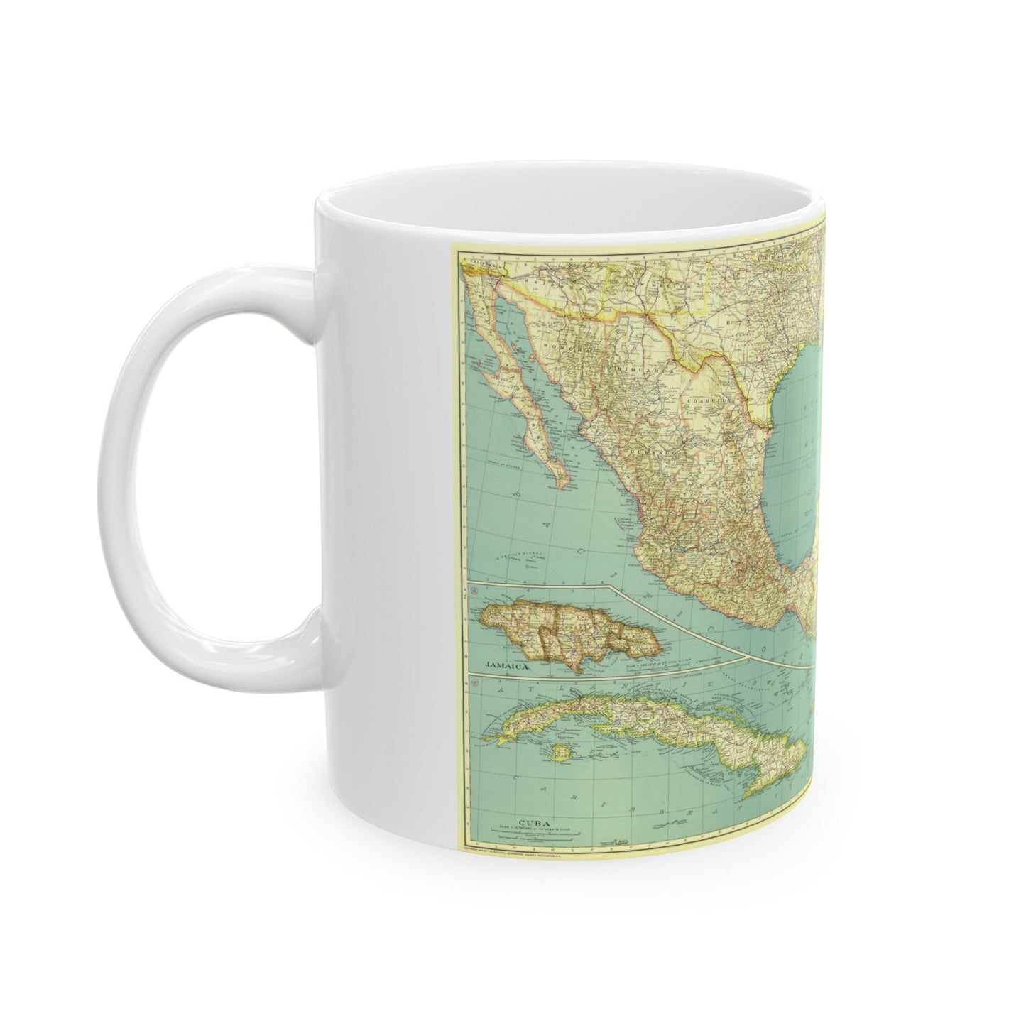 Central America and the West Indies (1934) (Map) White Coffee Mug-The Sticker Space