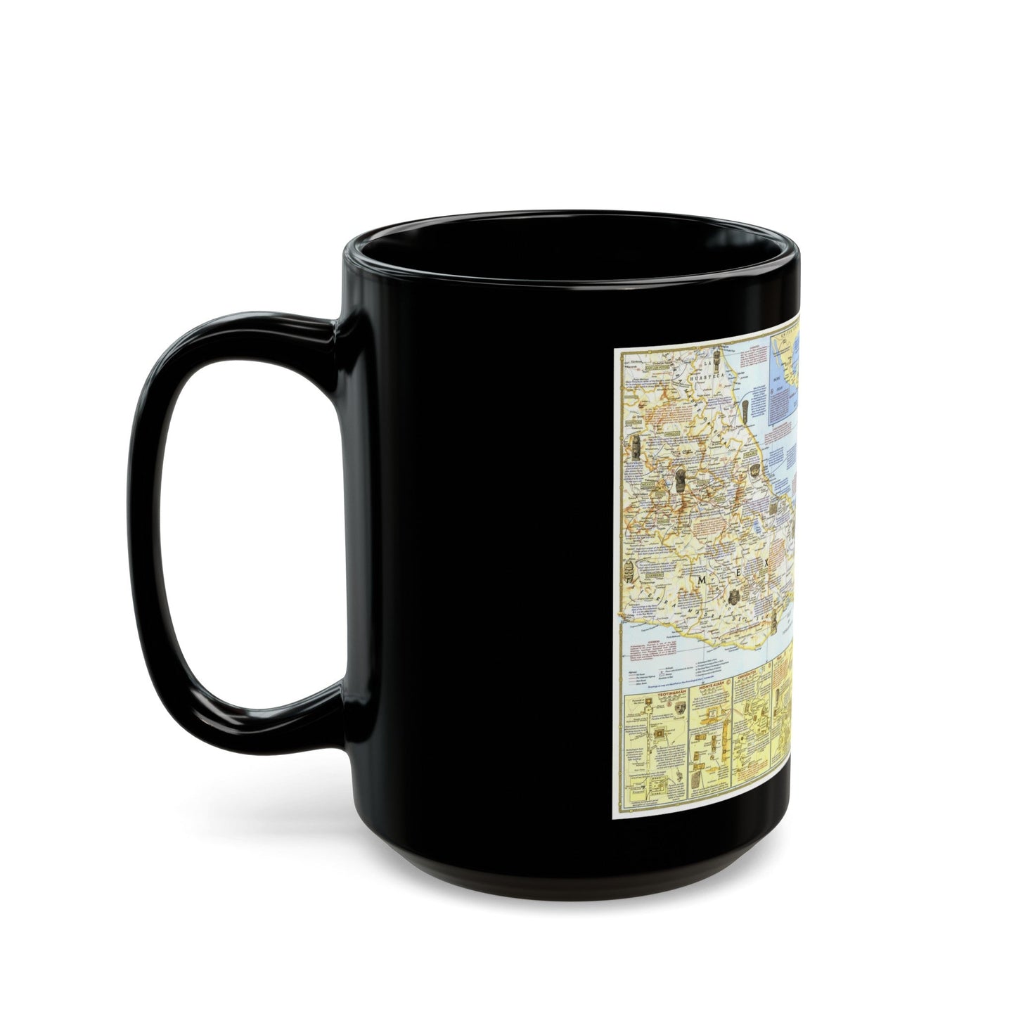 Central America - Archeological Map 1 (1968) (Map) Black Coffee Mug-The Sticker Space