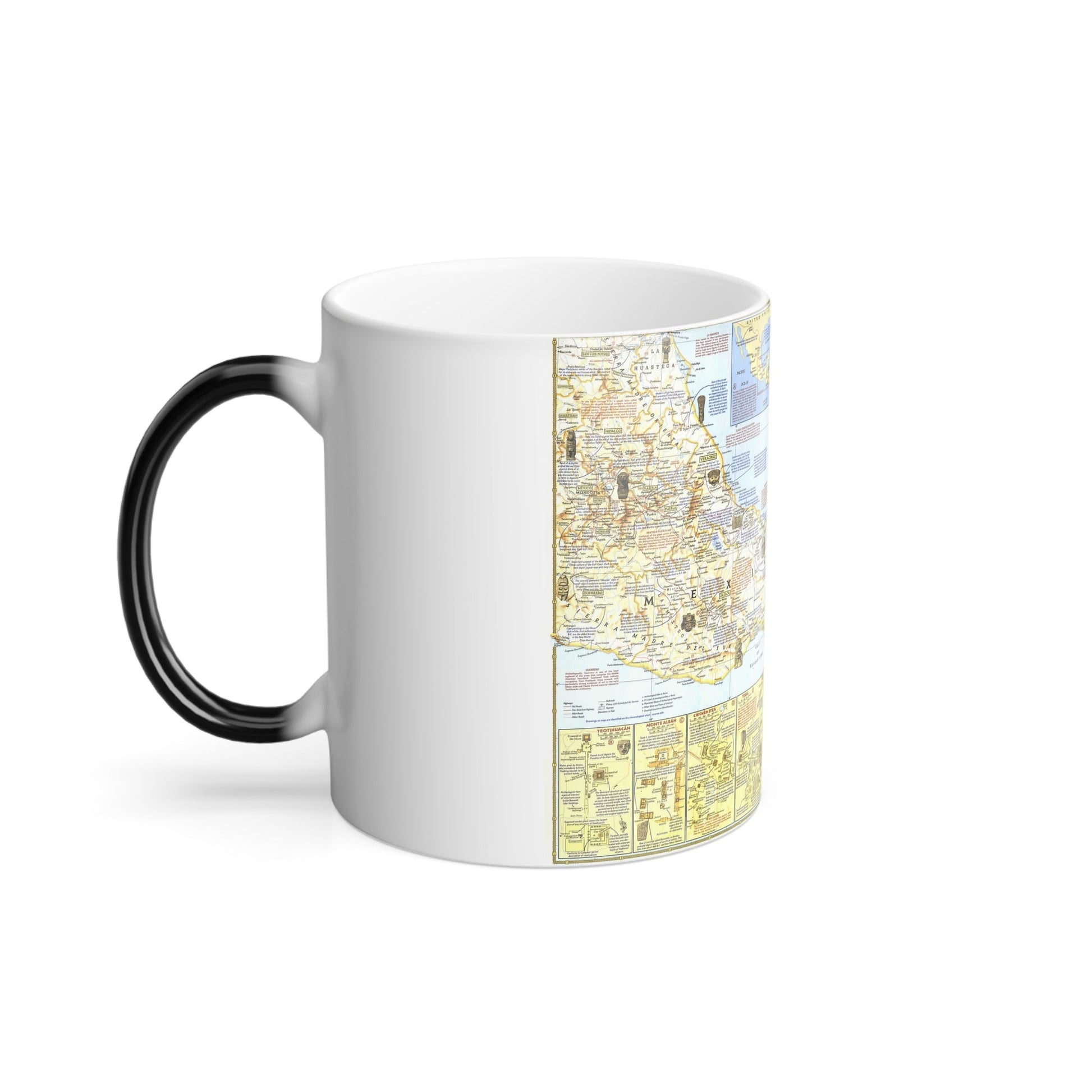 Central America - Archeological Map 1 (1968) (Map) Color Changing Mug 11oz-11oz-The Sticker Space