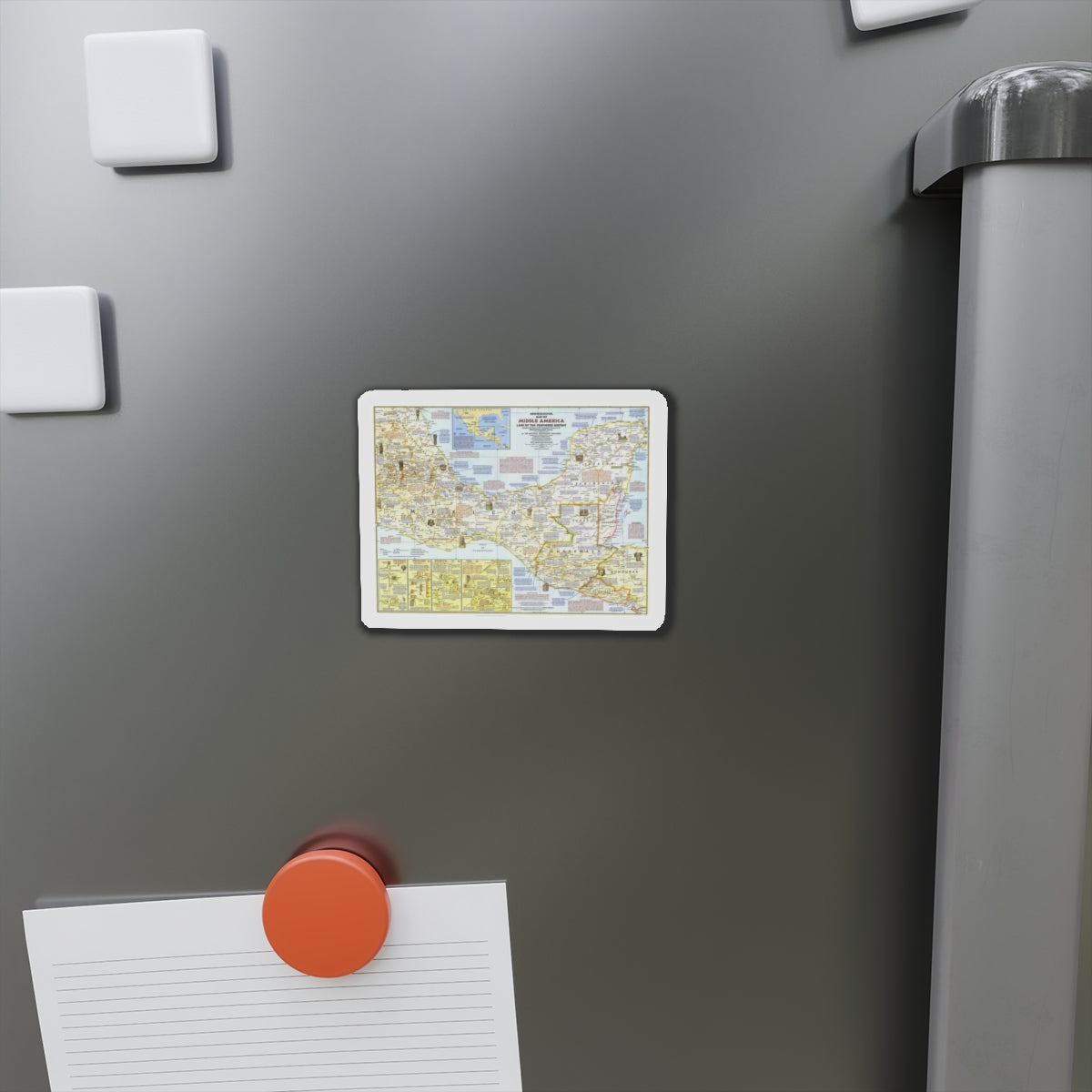 Central America - Archeological Map 1 (1968) (Map) Refrigerator Magnet-The Sticker Space