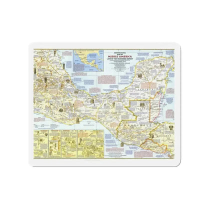 Central America - Archeological Map 1 (1968) (Map) Refrigerator Magnet 2 Inch - The Sticker Space