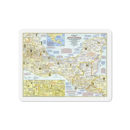 Central America - Archeological Map 1 (1968) (Map) Refrigerator Magnet 4 Inch - The Sticker Space