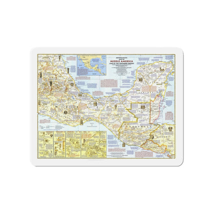 Central America - Archeological Map 1 (1968) (Map) Refrigerator Magnet-4" x 4"-The Sticker Space