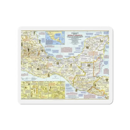 Central America - Archeological Map 1 (1968) (Map) Refrigerator Magnet - The Sticker Space