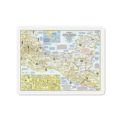 Central America - Archeological Map 1 (1968) (Map) Refrigerator Magnet - The Sticker Space