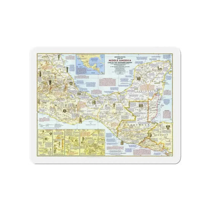 Central America - Archeological Map 1 (1968) (Map) Refrigerator Magnet - The Sticker Space