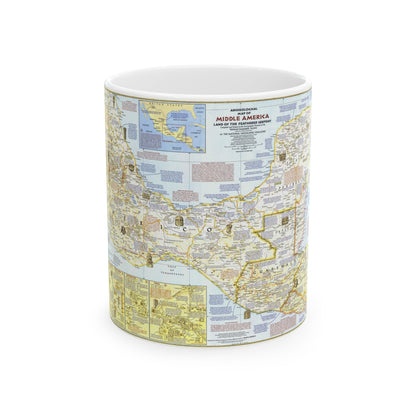 Central America - Archeological Map 1 (1968) (Map) White Coffee Mug-11oz-The Sticker Space