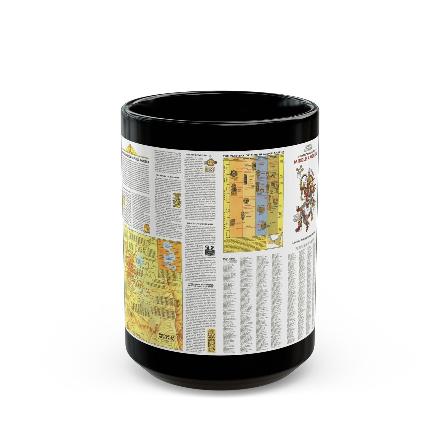 Central America - Archeological Map 2 (1968) (Map) Black Coffee Mug-15oz-The Sticker Space