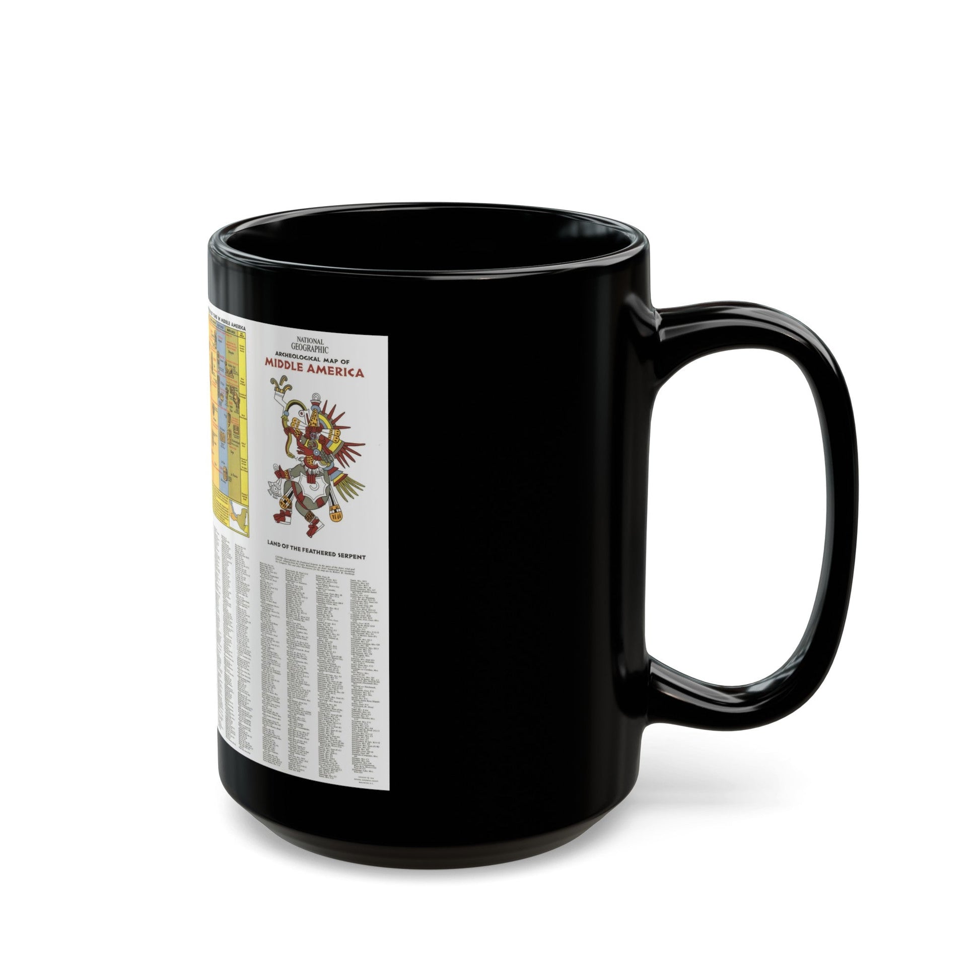 Central America - Archeological Map 2 (1968) (Map) Black Coffee Mug-The Sticker Space