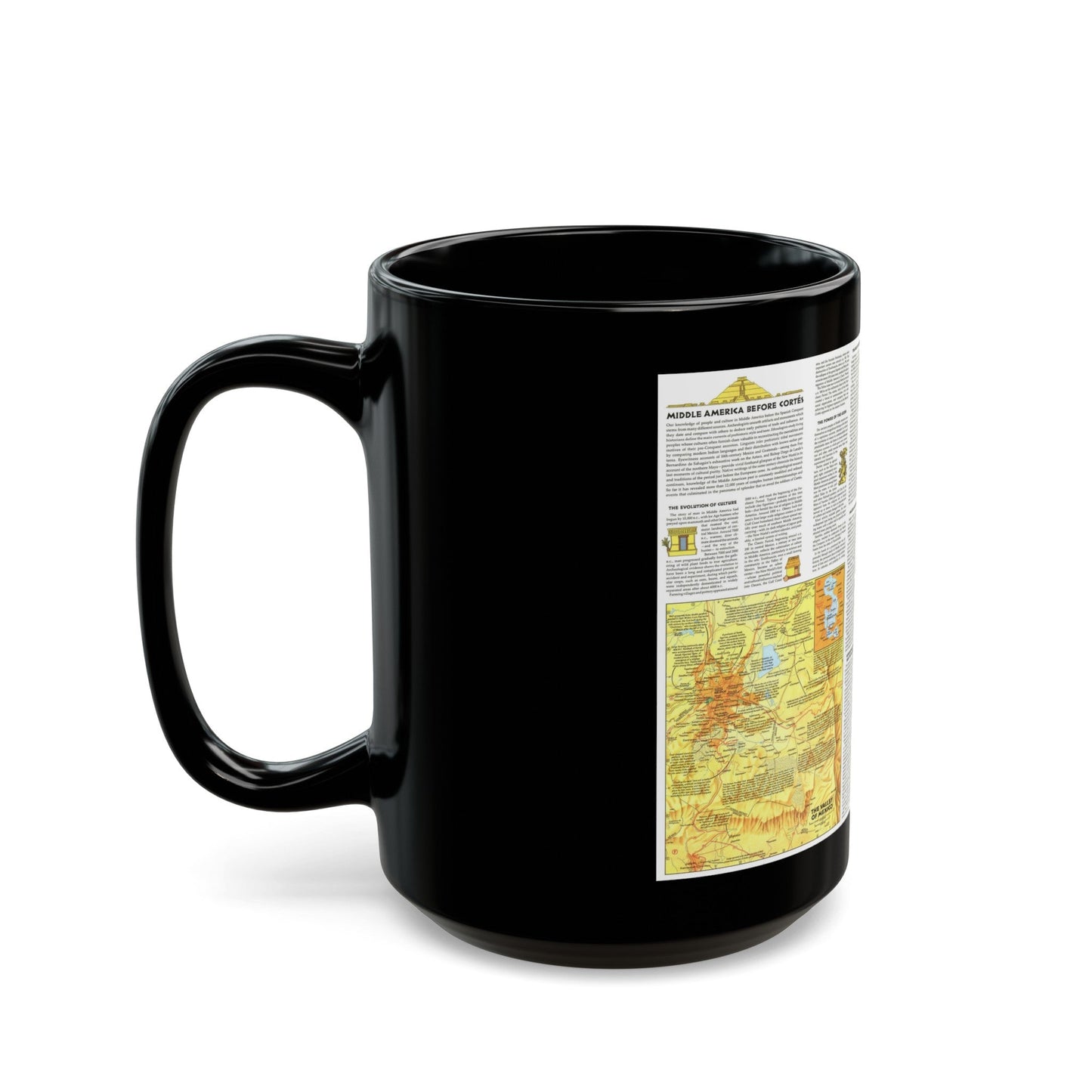 Central America - Archeological Map 2 (1968) (Map) Black Coffee Mug-The Sticker Space