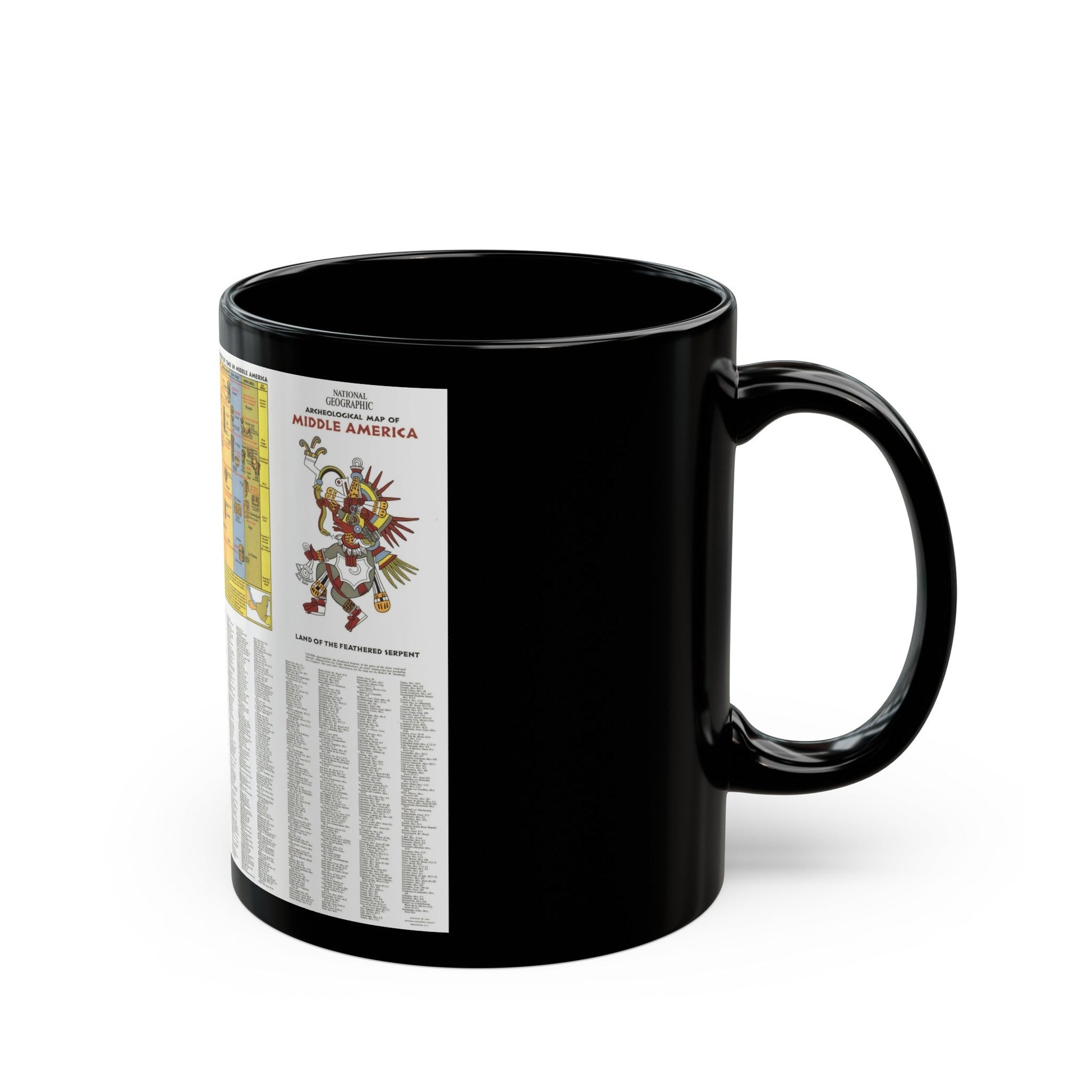 Central America - Archeological Map 2 (1968) (Map) Black Coffee Mug-The Sticker Space