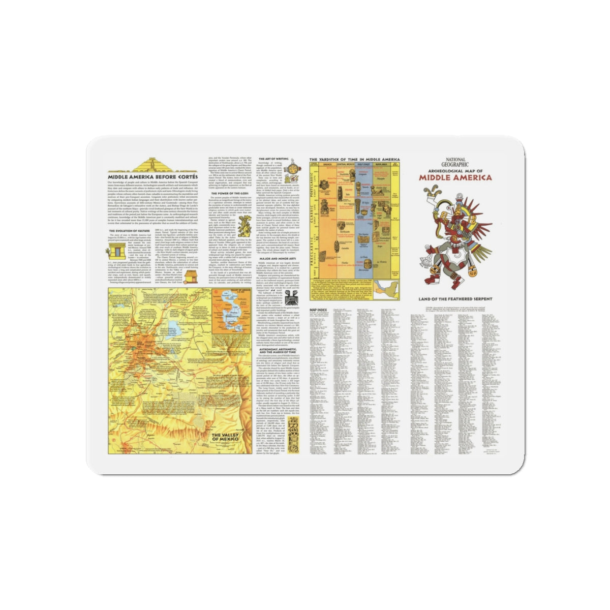 Central America - Archeological Map 2 (1968) (Map) Refrigerator Magnet-4" x 4"-The Sticker Space