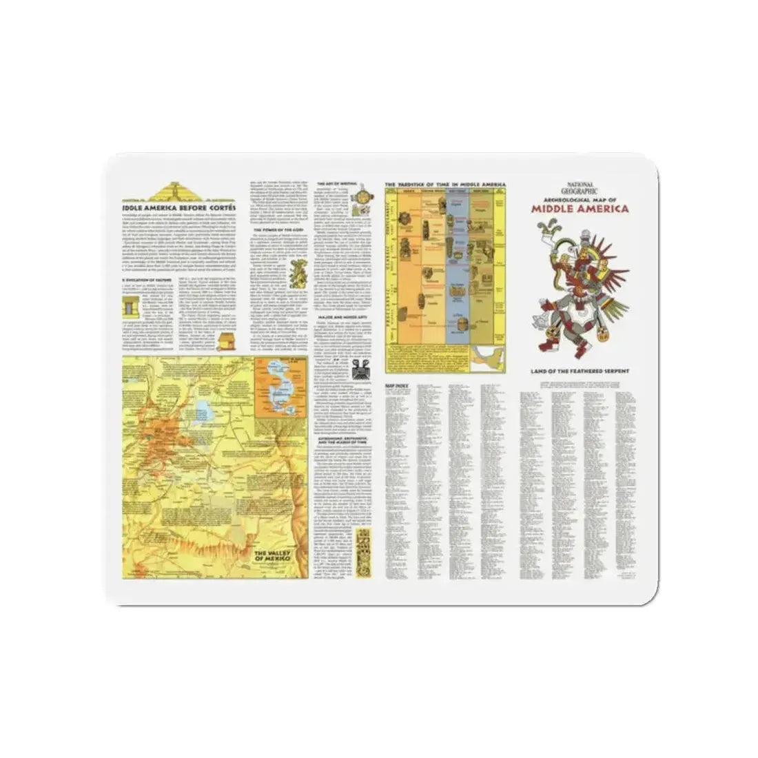 Central America - Archeological Map 2 (1968) (Map) Refrigerator Magnet - The Sticker Space