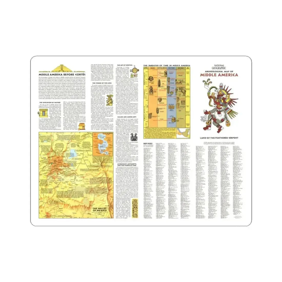 Central America - Archeological Map 2 (1968) (Map) STICKER Vinyl Kiss-Cut Decal 6 Inch White - The Sticker Space