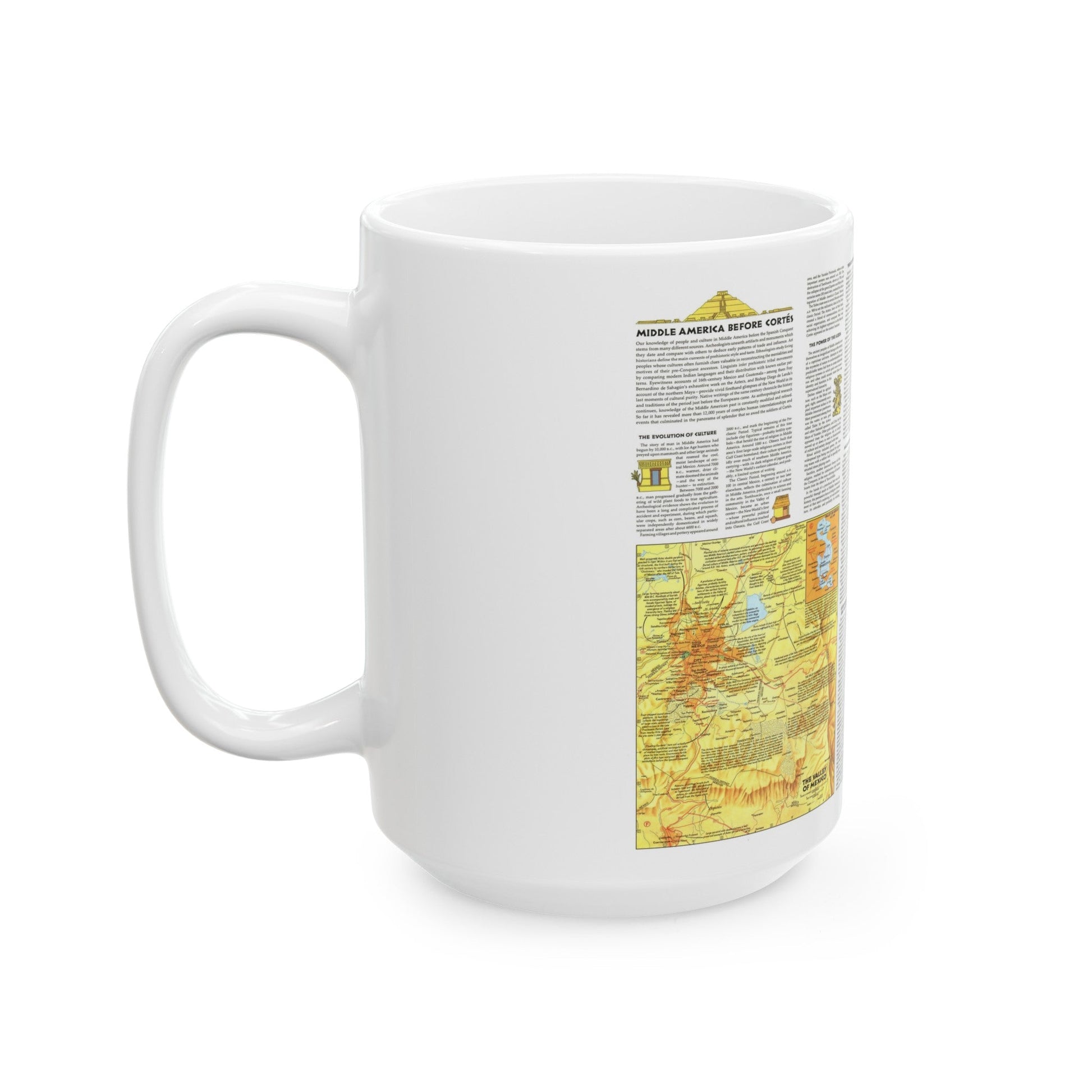 Central America - Archeological Map 2 (1968) (Map) White Coffee Mug-The Sticker Space