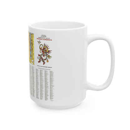 Central America - Archeological Map 2 (1968) (Map) White Coffee Mug-The Sticker Space