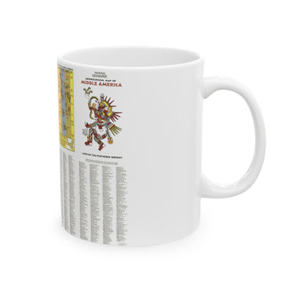 Central America - Archeological Map 2 (1968) (Map) White Coffee Mug-The Sticker Space