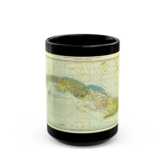 Central America - Cuba (1906) (Map) Black Coffee Mug-15oz-The Sticker Space