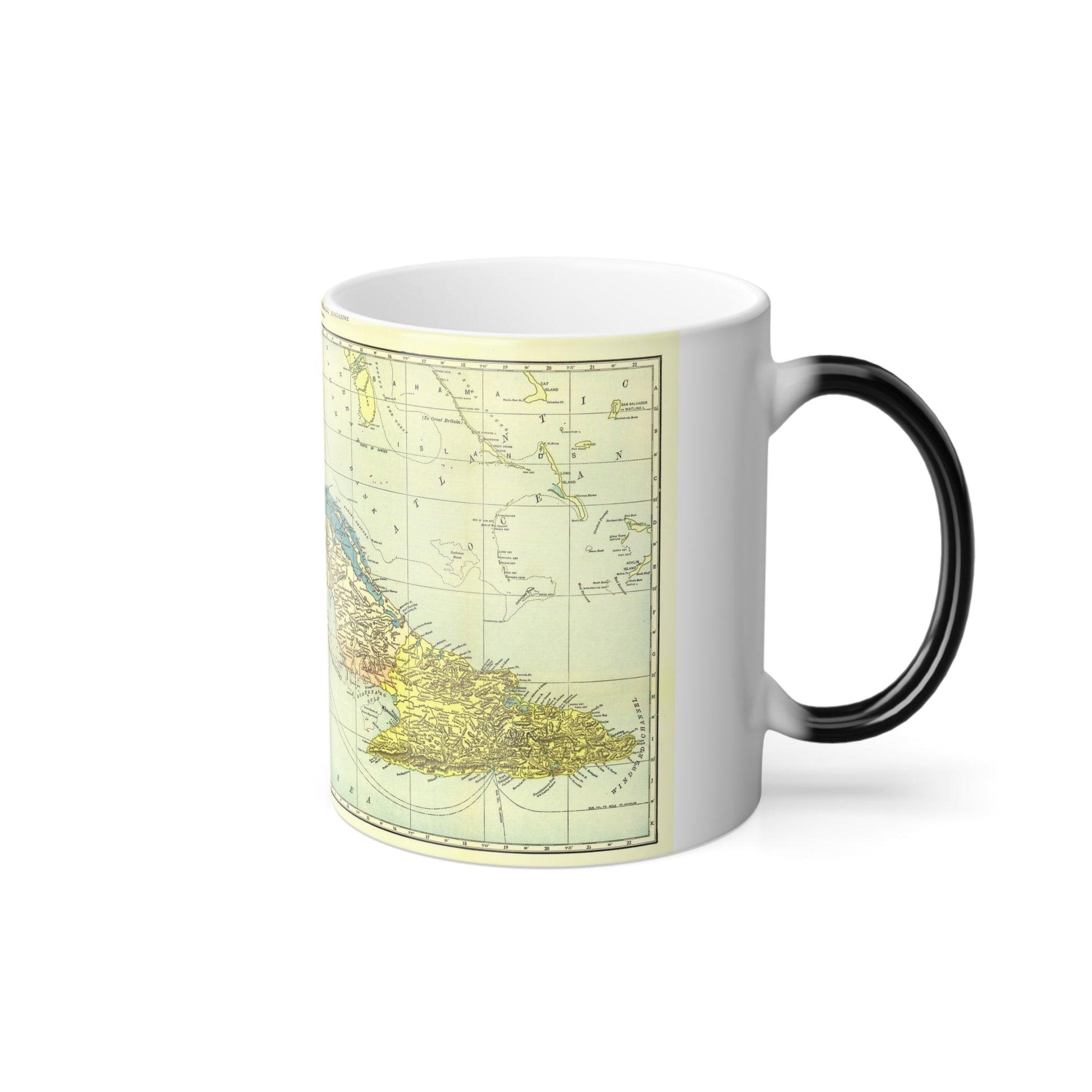 Central America - Cuba (1906) (Map) Color Changing Mug 11oz-11oz-The Sticker Space