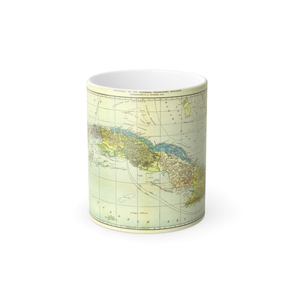 Central America - Cuba (1906) (Map) Color Changing Mug 11oz-11oz-The Sticker Space