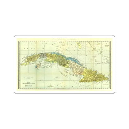 Central America - Cuba (1906) (Map) STICKER Vinyl Kiss-Cut Decal 6 Inch White - The Sticker Space