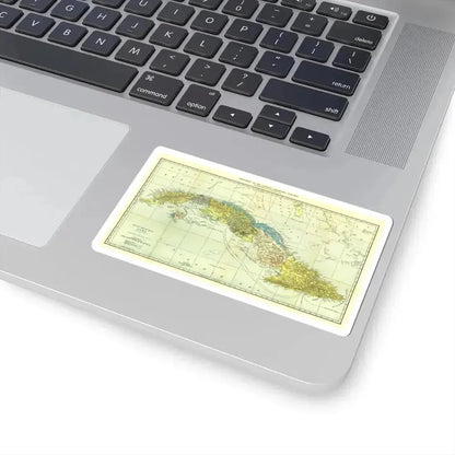 Central America - Cuba (1906) (Map) STICKER Vinyl Kiss-Cut Decal - The Sticker Space