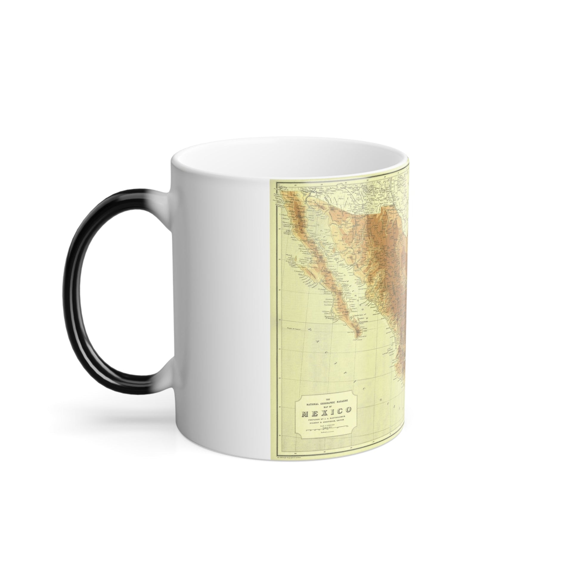 Central America & Mexico (1911) (Map) Color Changing Mug 11oz-11oz-The Sticker Space