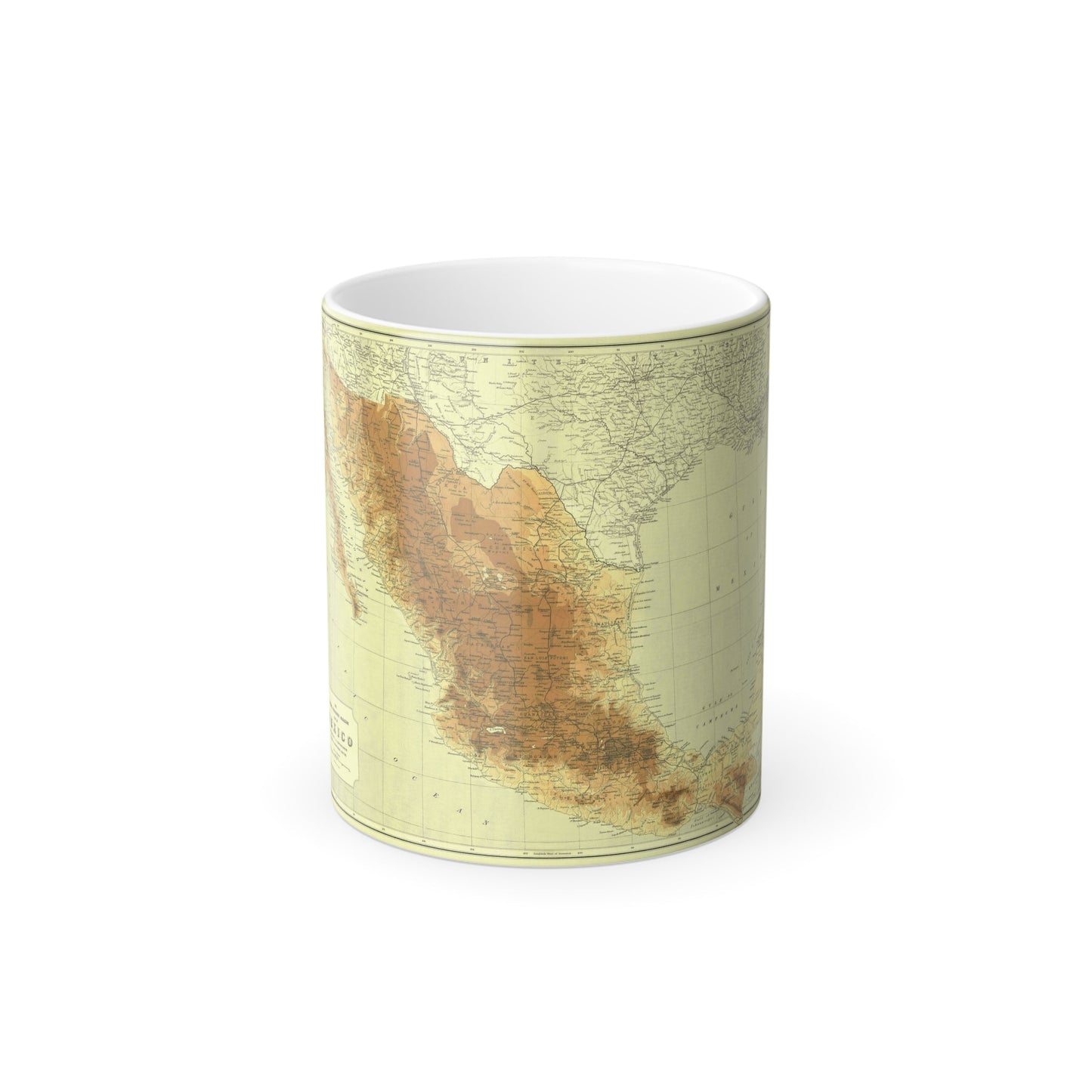 Central America & Mexico (1911) (Map) Color Changing Mug 11oz-11oz-The Sticker Space