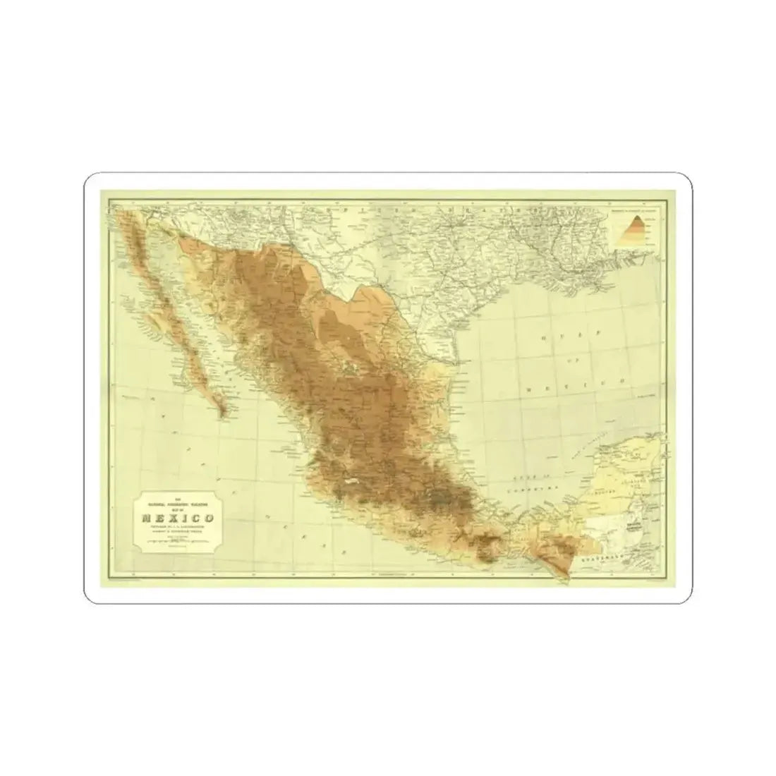 Central America & Mexico (1911) (Map) STICKER Vinyl Kiss-Cut Decal 2 Inch White - The Sticker Space