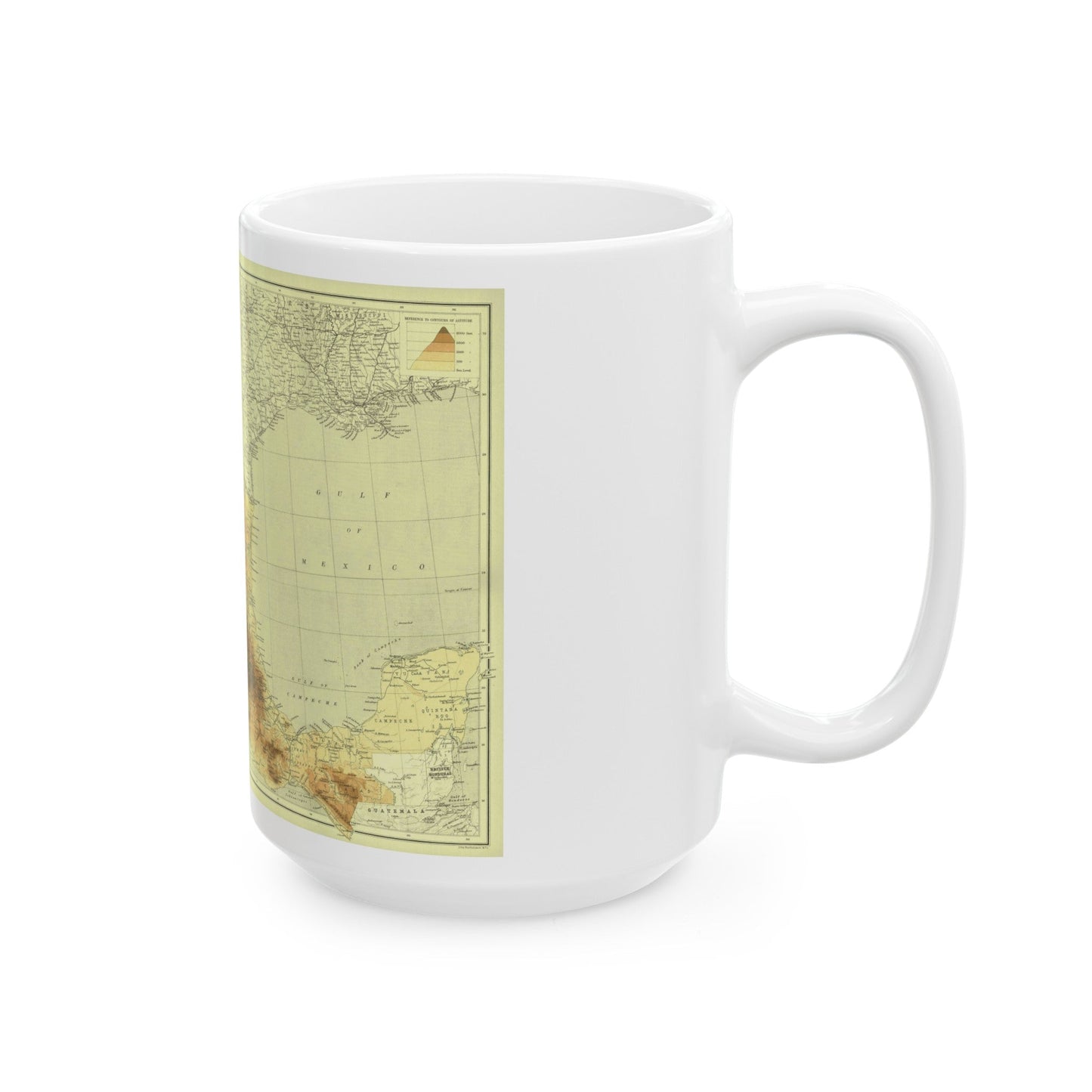 Central America & Mexico (1911) (Map) White Coffee Mug-The Sticker Space