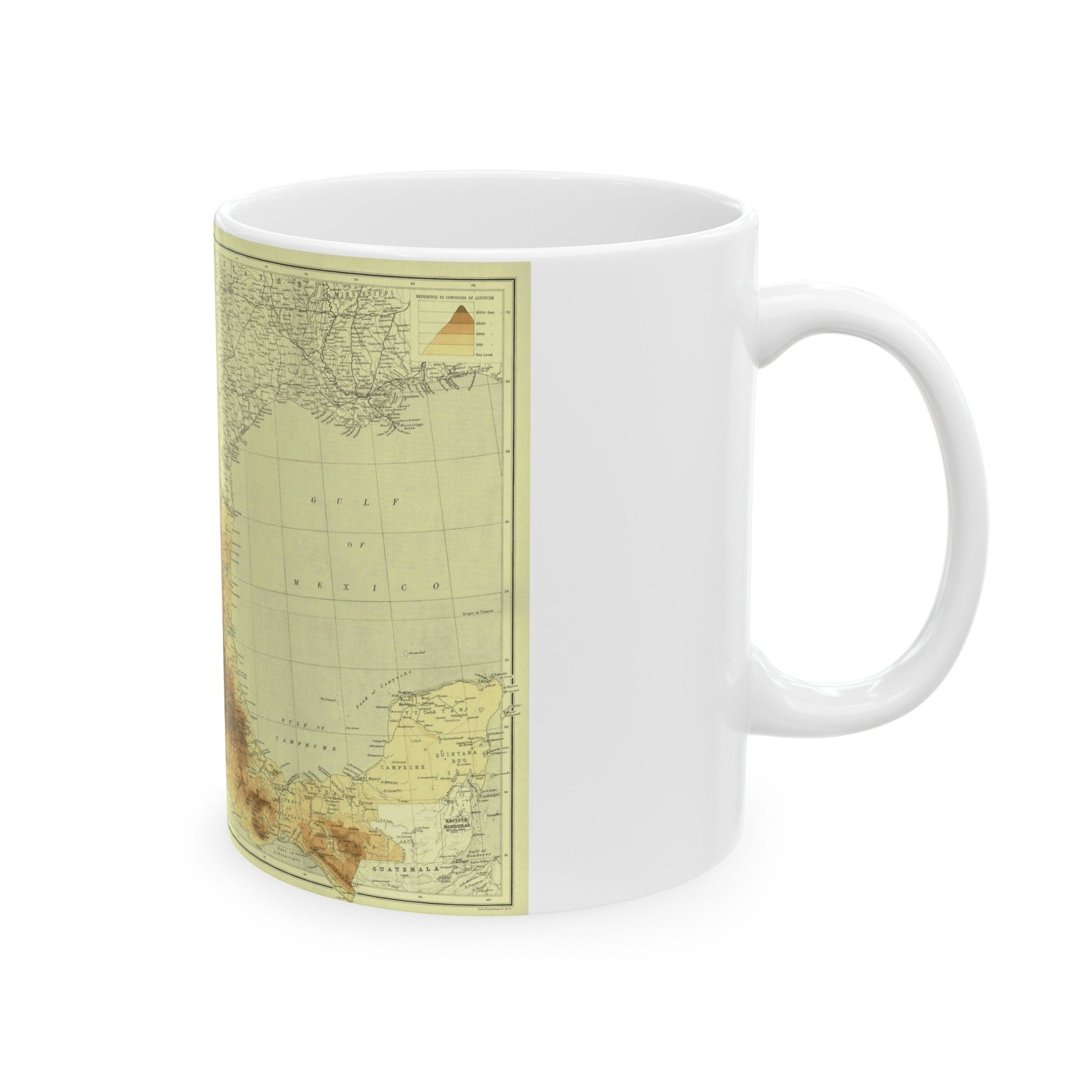 Central America & Mexico (1911) (Map) White Coffee Mug-The Sticker Space