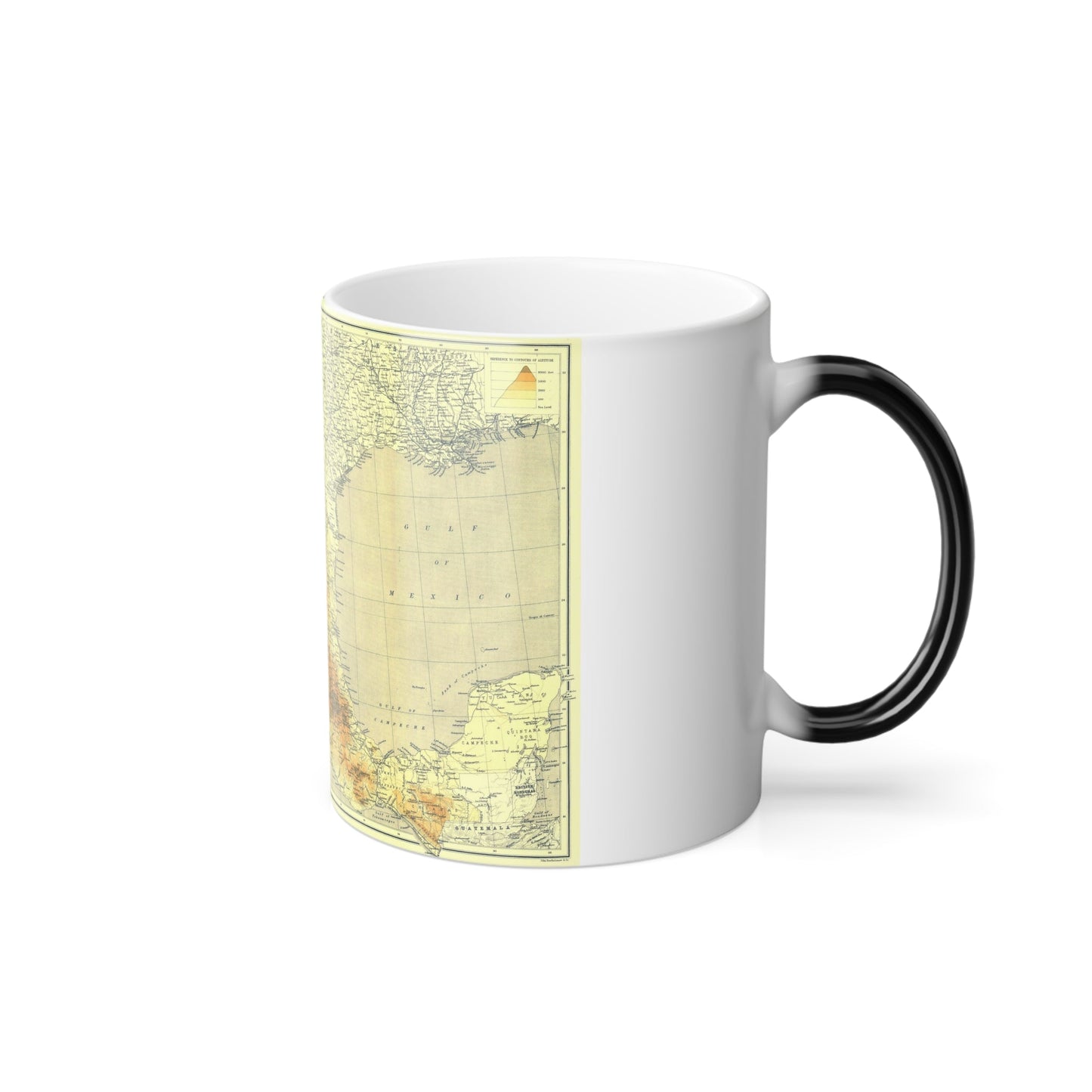 Central America & Mexico (1914) (Map) Color Changing Mug 11oz-11oz-The Sticker Space