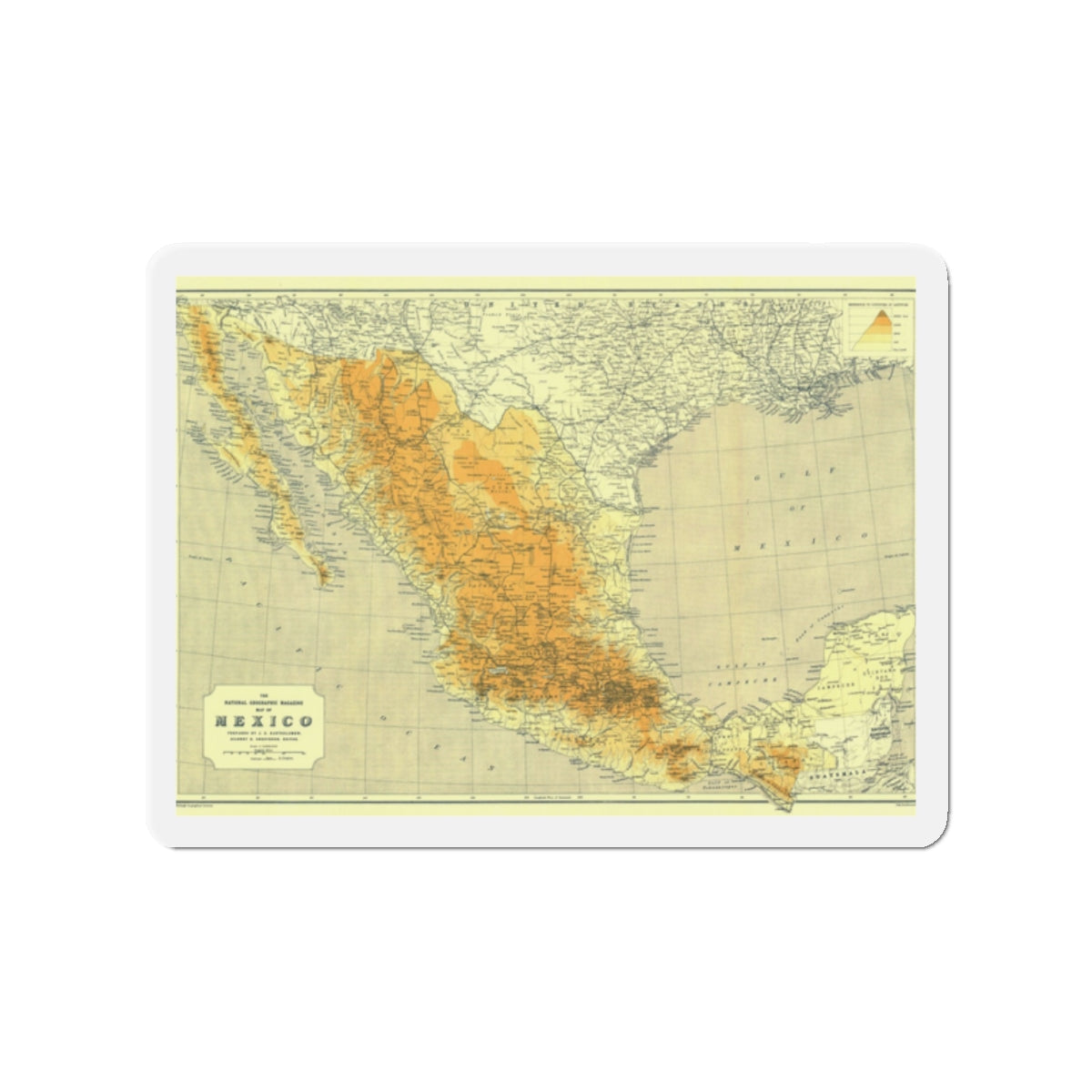 Central America & Mexico (1914) (Map) Refrigerator Magnet-2" x 2"-The Sticker Space