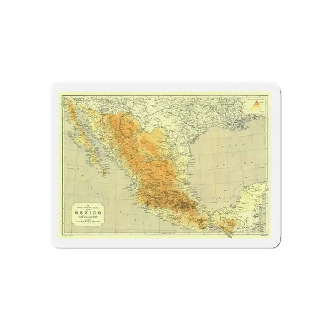 Central America & Mexico (1914) (Map) Refrigerator Magnet - The Sticker Space