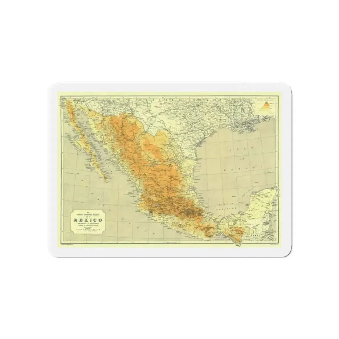 Central America & Mexico (1914) (Map) Refrigerator Magnet - The Sticker Space
