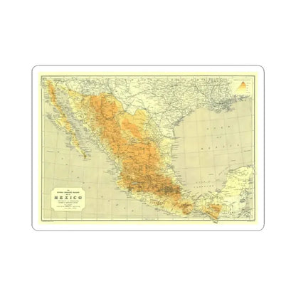 Central America & Mexico (1914) (Map) STICKER Vinyl Kiss-Cut Decal 4 Inch White - The Sticker Space