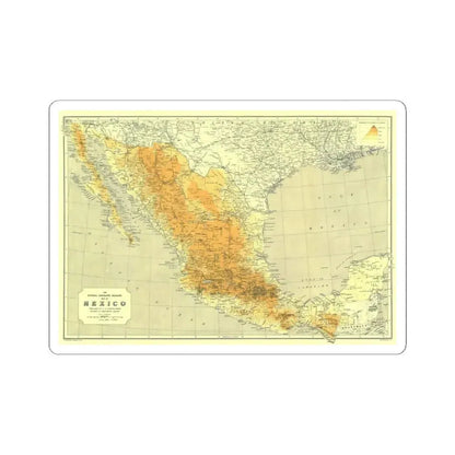 Central America & Mexico (1914) (Map) STICKER Vinyl Kiss-Cut Decal 6 Inch White - The Sticker Space