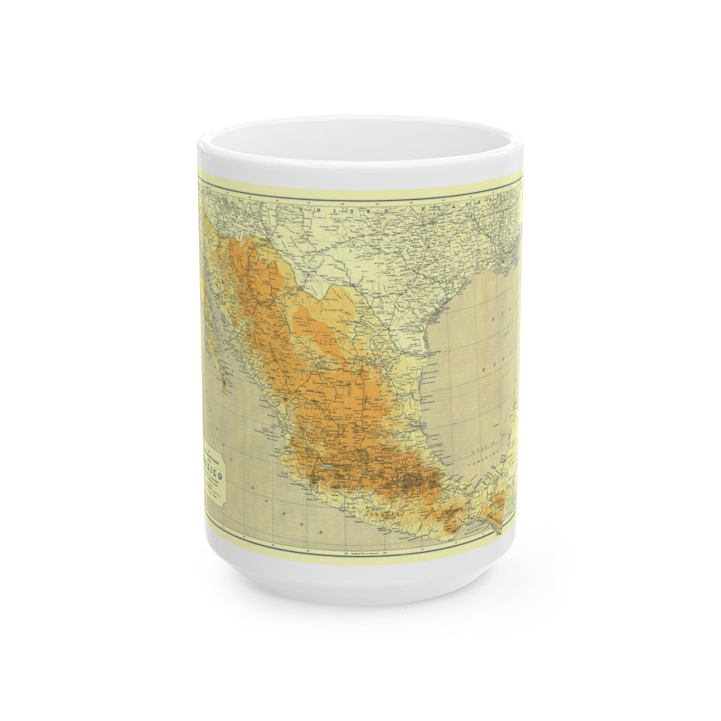 Central America & Mexico (1914) (Map) White Coffee Mug-15oz-The Sticker Space