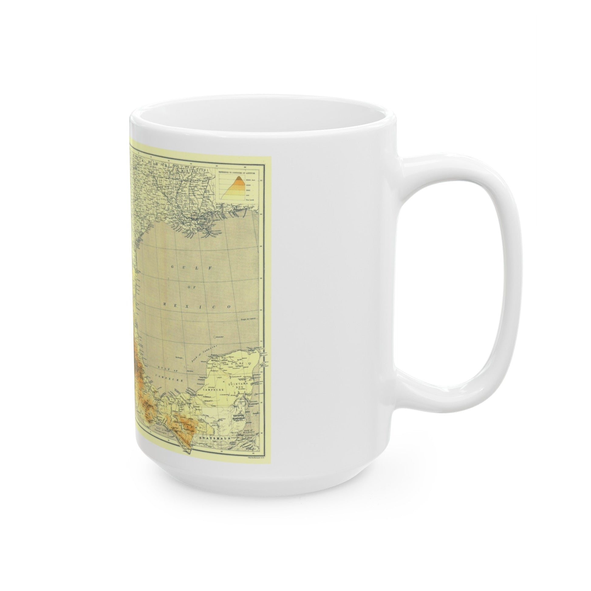 Central America & Mexico (1914) (Map) White Coffee Mug-The Sticker Space