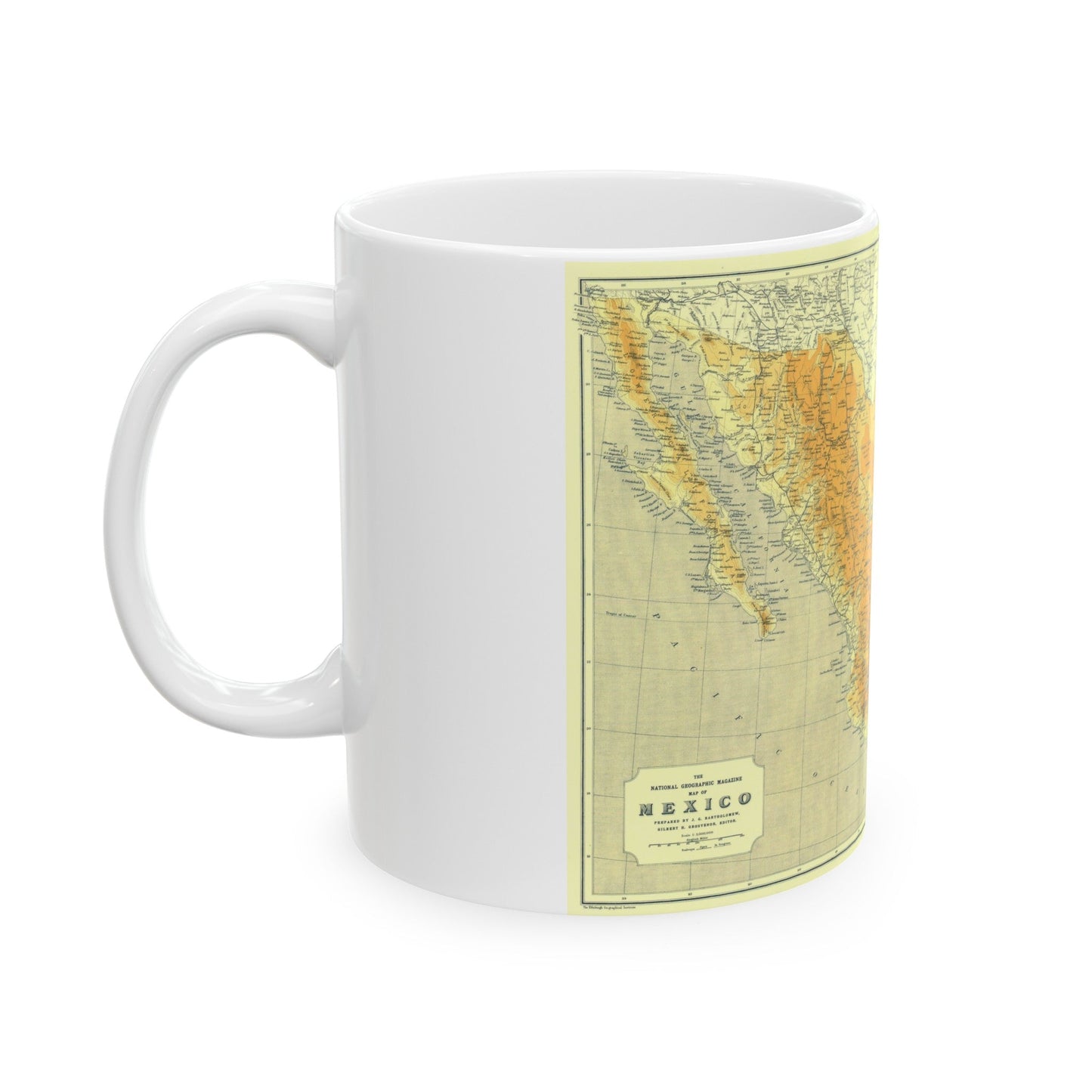 Central America & Mexico (1914) (Map) White Coffee Mug-The Sticker Space