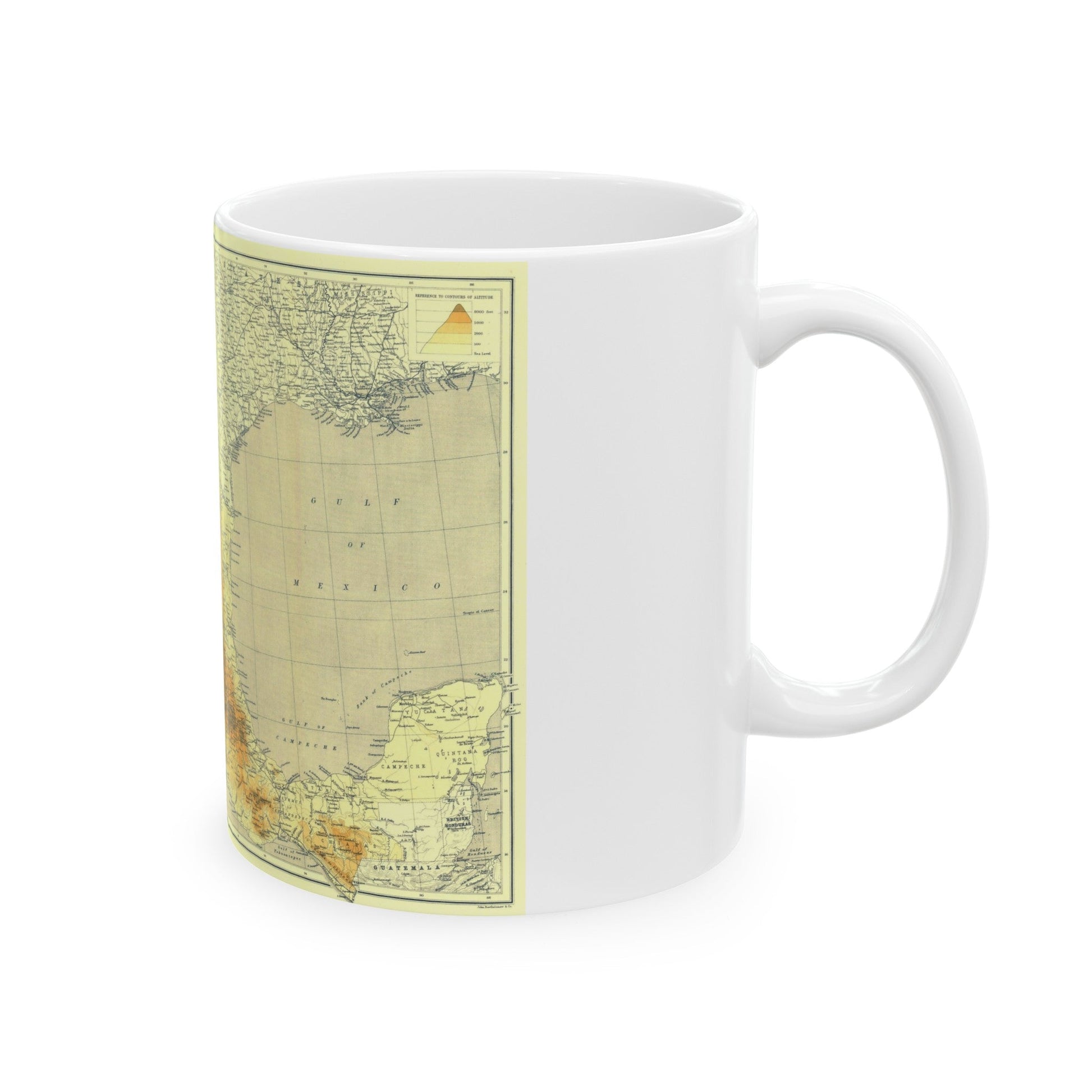 Central America & Mexico (1914) (Map) White Coffee Mug-The Sticker Space