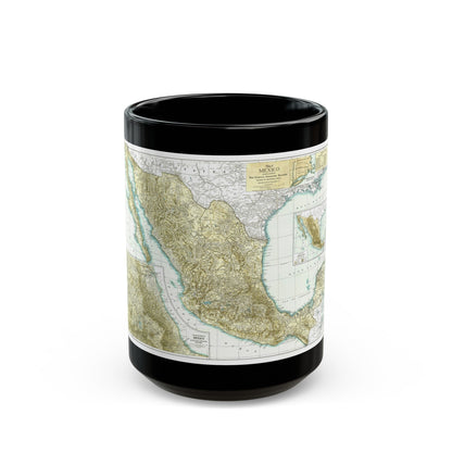 Central America & Mexico (1916) (Map) Black Coffee Mug-15oz-The Sticker Space