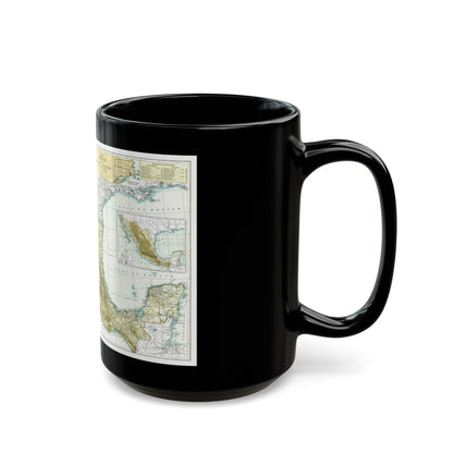 Central America & Mexico (1916) (Map) Black Coffee Mug-The Sticker Space