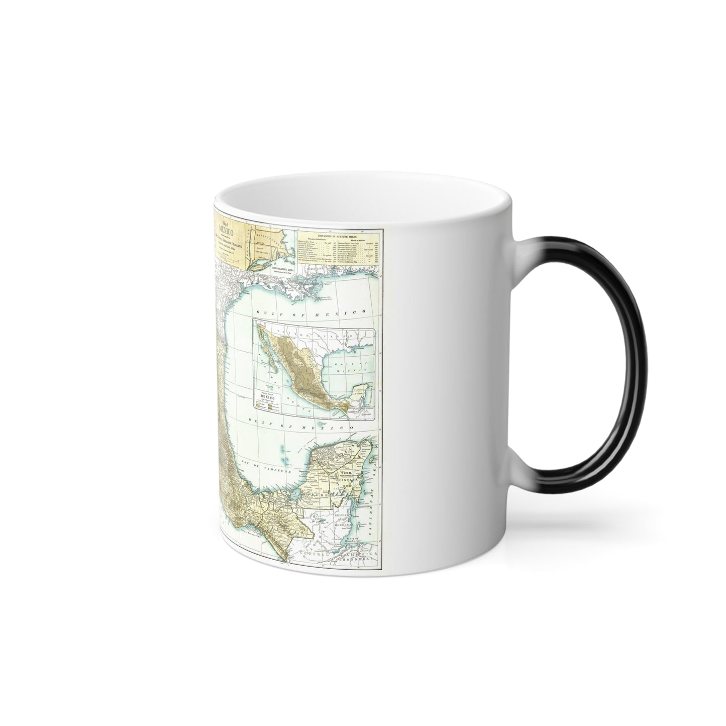 Central America & Mexico (1916) (Map) Color Changing Mug 11oz-11oz-The Sticker Space