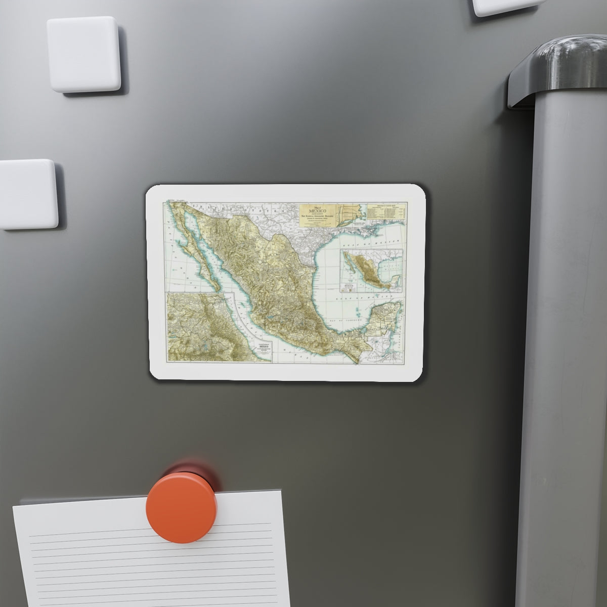 Central America & Mexico (1916) (Map) Refrigerator Magnet-The Sticker Space