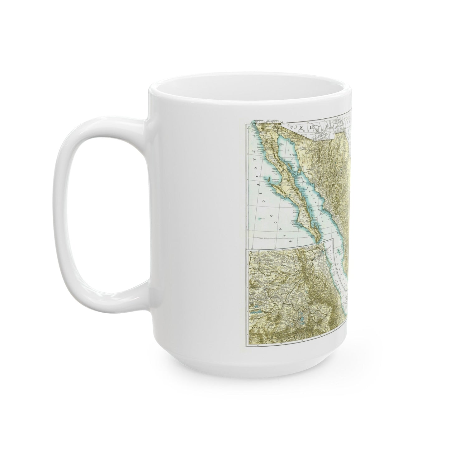 Central America & Mexico (1916) (Map) White Coffee Mug-The Sticker Space