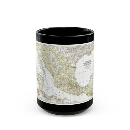 Central America & Mexico (1953) (Map) Black Coffee Mug-15oz-The Sticker Space