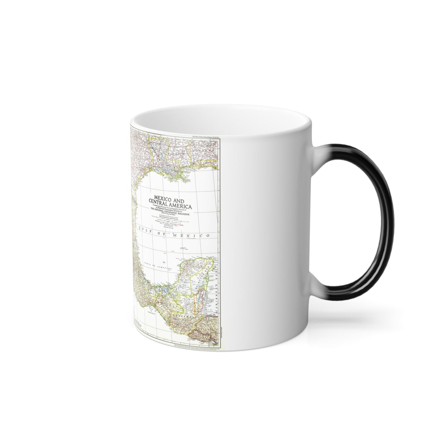 Central America & Mexico (1953) (Map) Color Changing Mug 11oz-11oz-The Sticker Space